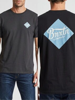 Brixton Company Men's XXL Standard Fit Diamond Logo Graphic T-Shirt Black